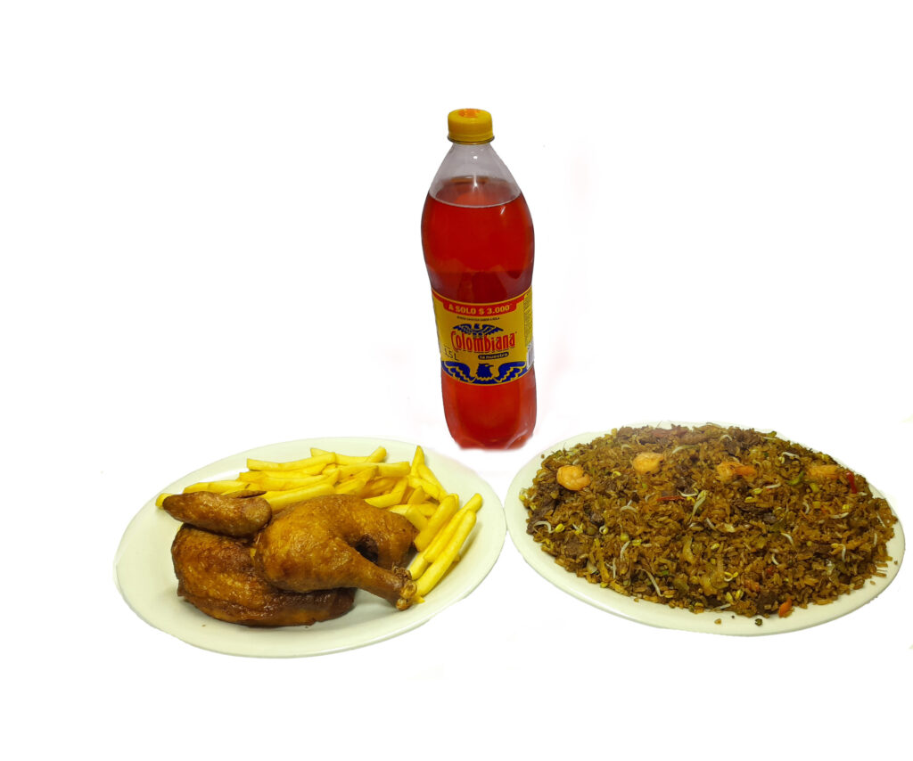 Combo arroz chino con medio pollo
