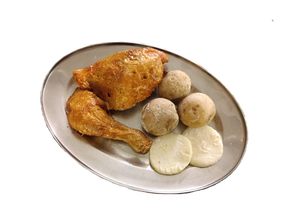 Cuarto de pollo frito