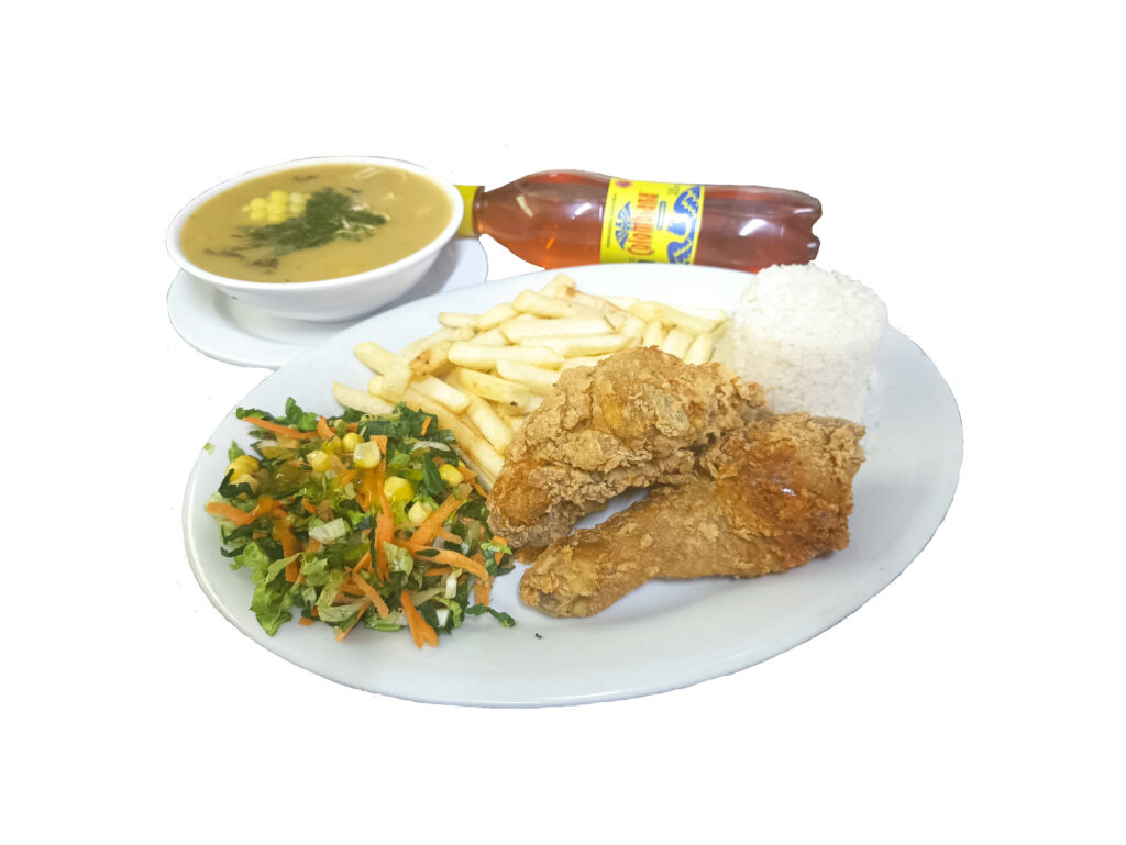 Ejecutivo con pollo broaster